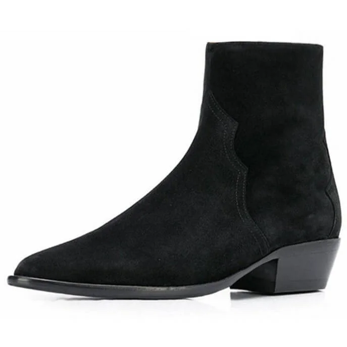 Bottines Cowboy en Cuir Noir