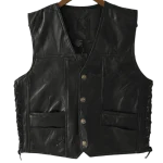 Gilet Western en Cuir Homme
