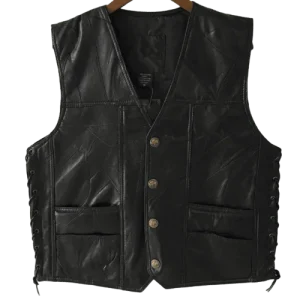 Gilet Western en Cuir Homme