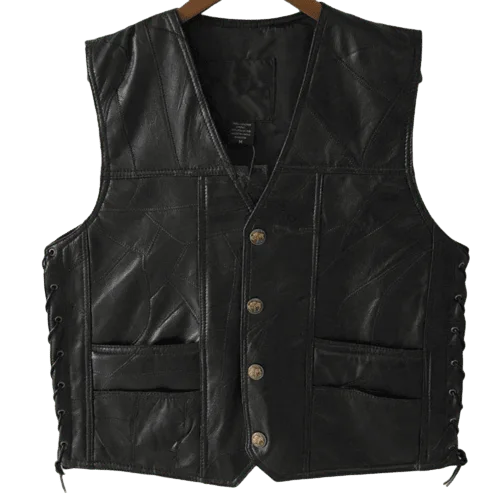 Gilet Western en Cuir Homme