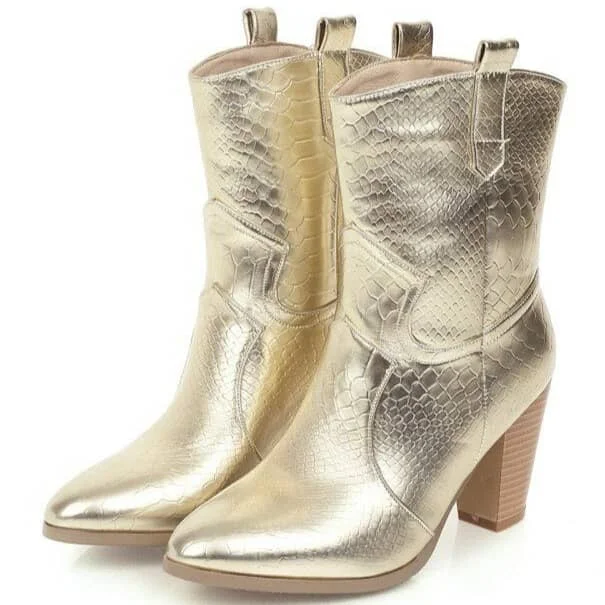 Bottines Cowgirl avec imprimé croco