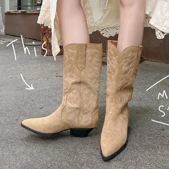 Bottes Western en Cuir pour Femme