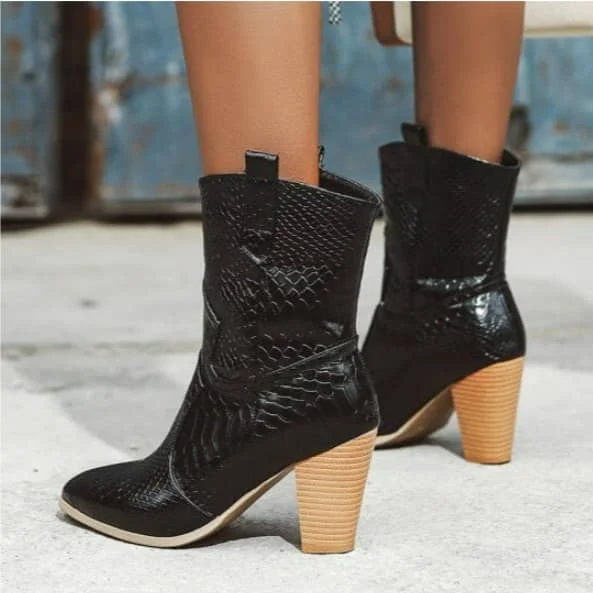 Bottines Western Croco au quotidien