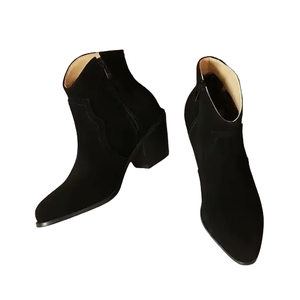 Détails des bottines style santiags