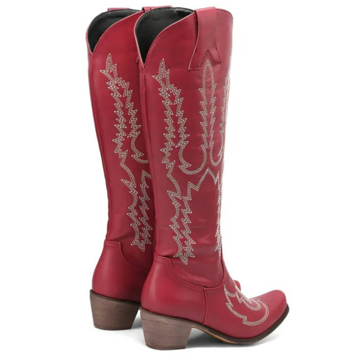 Détails des bottes cowboy rouges