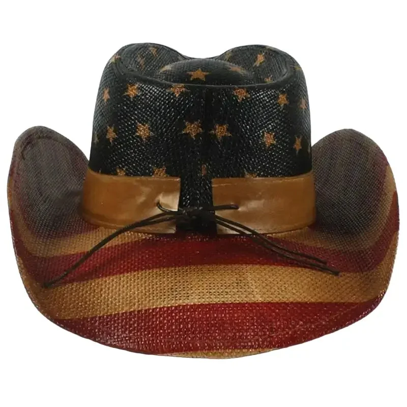 Chapeau Country en Paille avec Étoiles