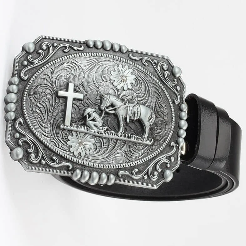 Ceinture Western en Cuir Véritable
