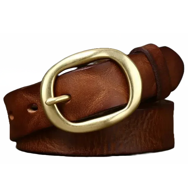 Détails de la Ceinture Western en Cuir Marron Femme