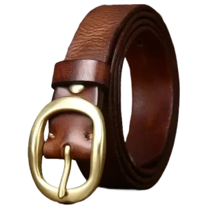 Ceinture Western en Cuir Marron Femme