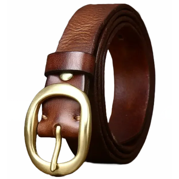 Ceinture Western en Cuir Marron Femme