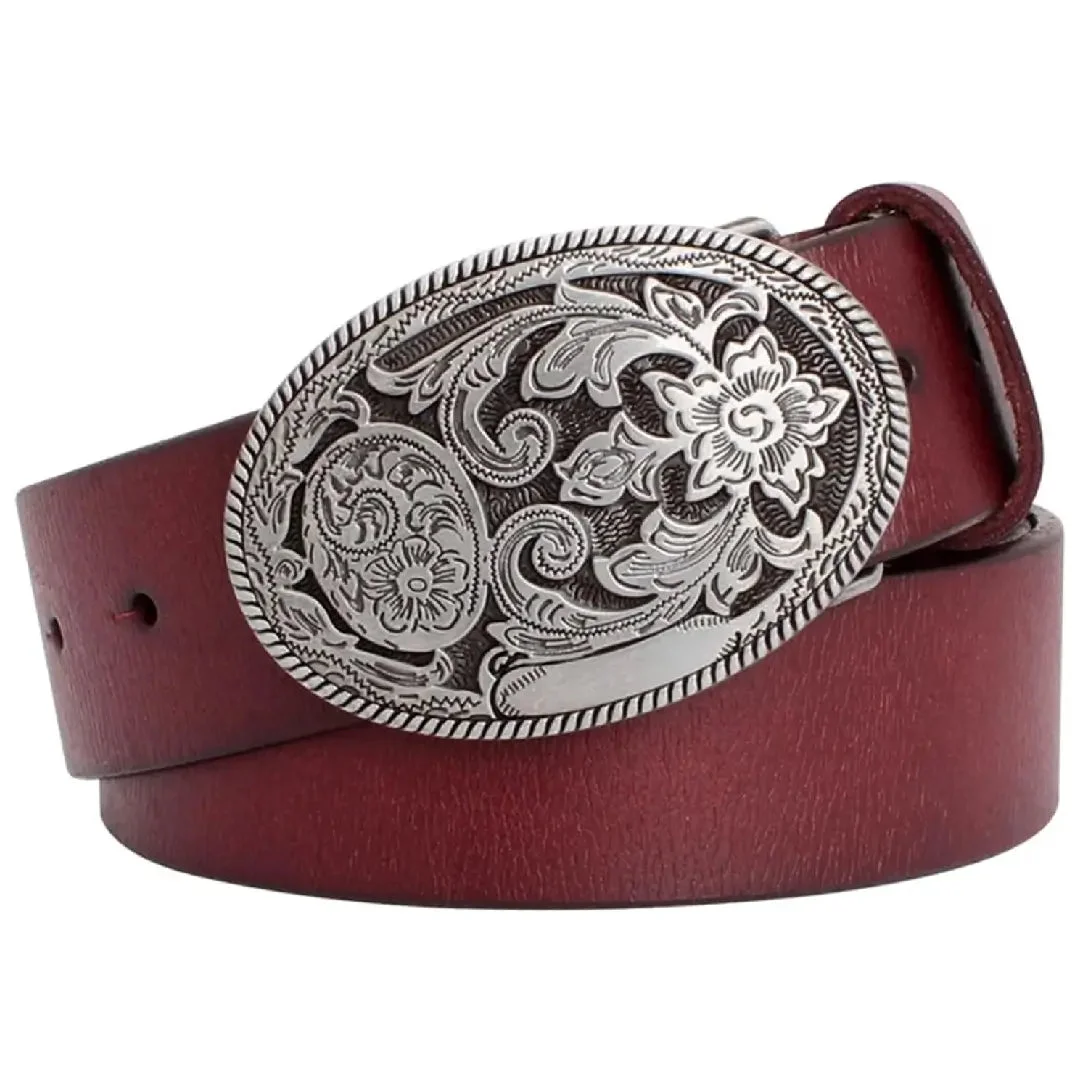Détails de la Ceinture Country Femme en Cuir
