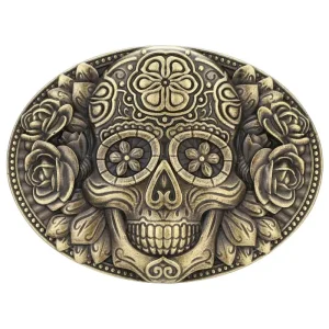 Boucle de Ceinture Western Homme Tête de Mort