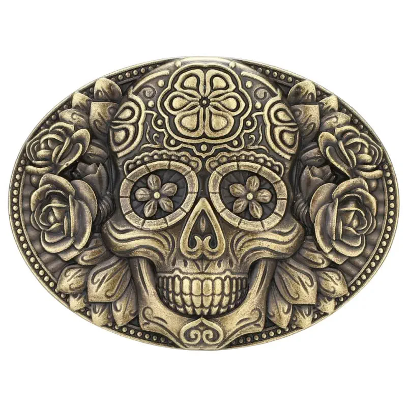 Boucle de Ceinture Western Homme Tête de Mort