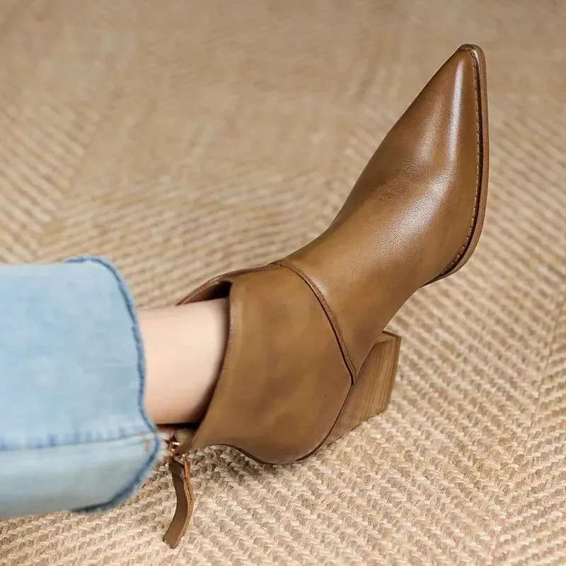 Bottines Cowboy en Cuir pour Femme - Vue de profil