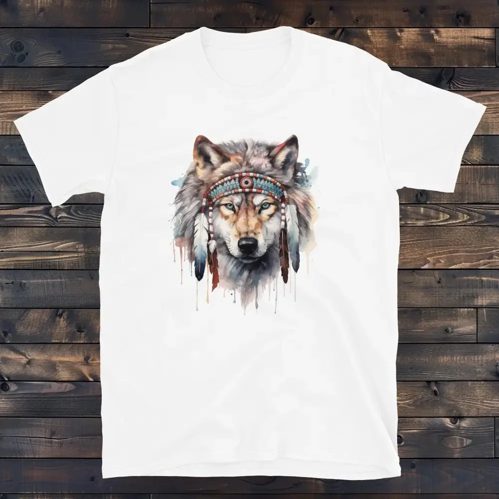 T-Shirt Loup Indien avec Look Country