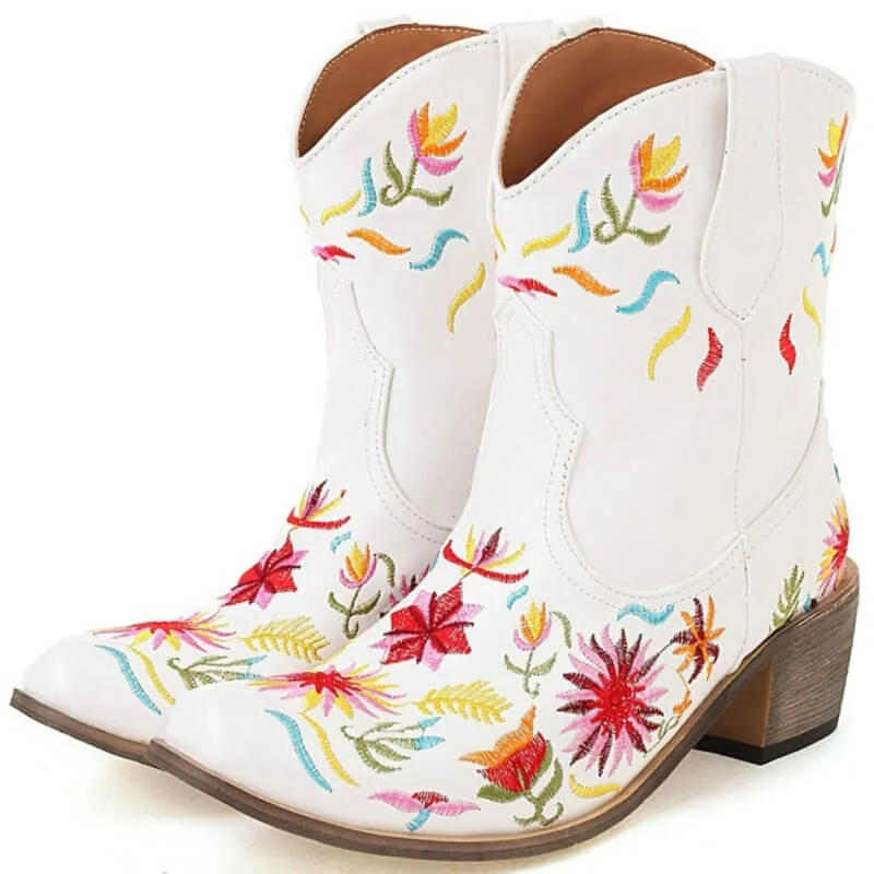 Détails des Bottines Cowboy Blanches