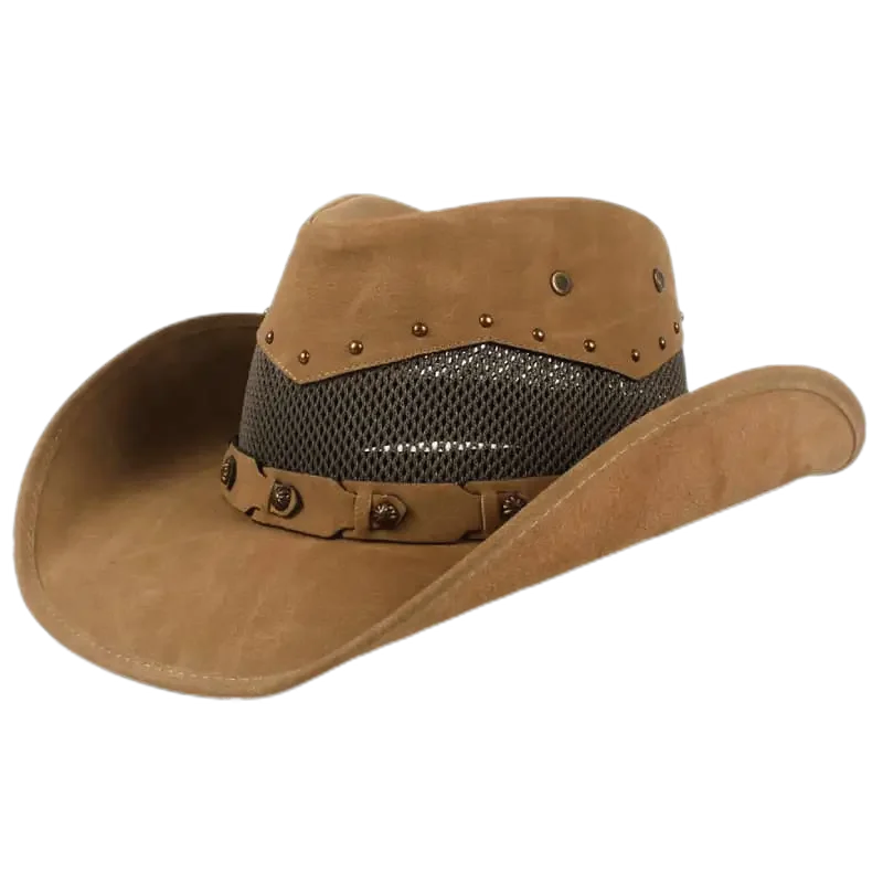 Chapeau de Cowboy Aéré en cuir premium