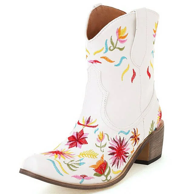 Bottines Cowboy Blanches