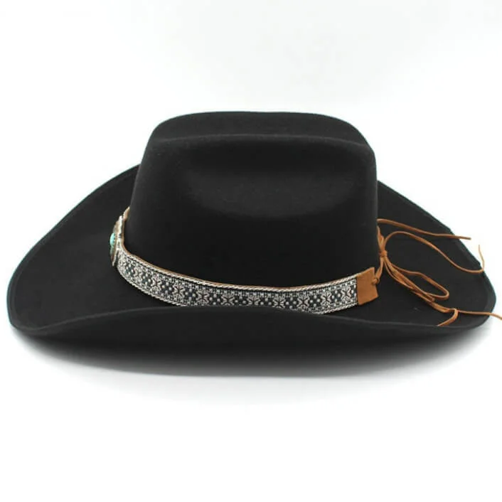 Chapeau Country Femme Noir en action