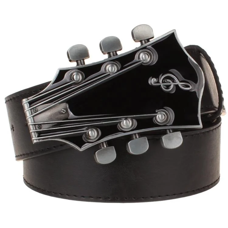 Ceinture Boucle Guitare en Simili Vegan