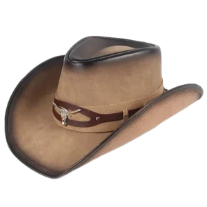 Chapeau de Cowboy en Cuir Homme