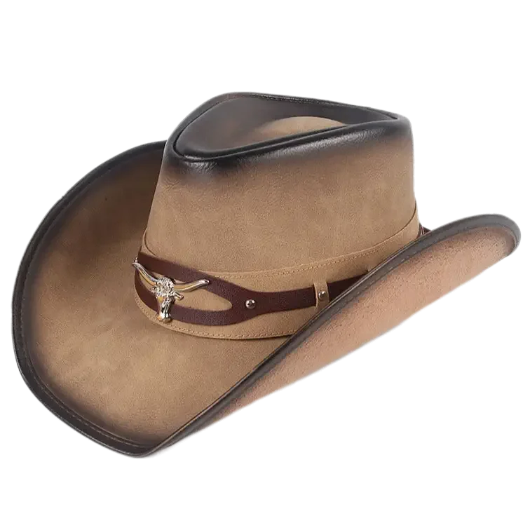 Chapeau de Cowboy en Cuir Homme
