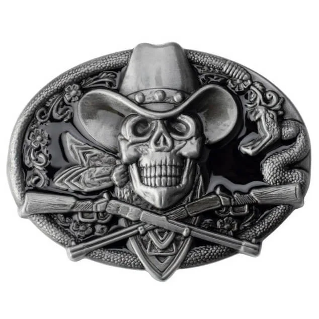 Boucle de Ceinture Crâne Cowboy
