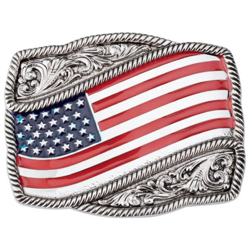 Boucle de Ceinture avec Drapeau Américain