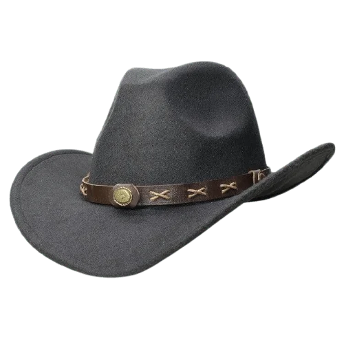 Chapeau Style Cowboy avec bandeau en cuir