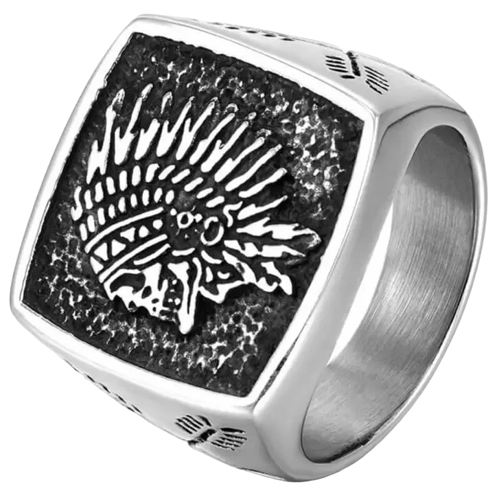 Bague tête de mort Indien
