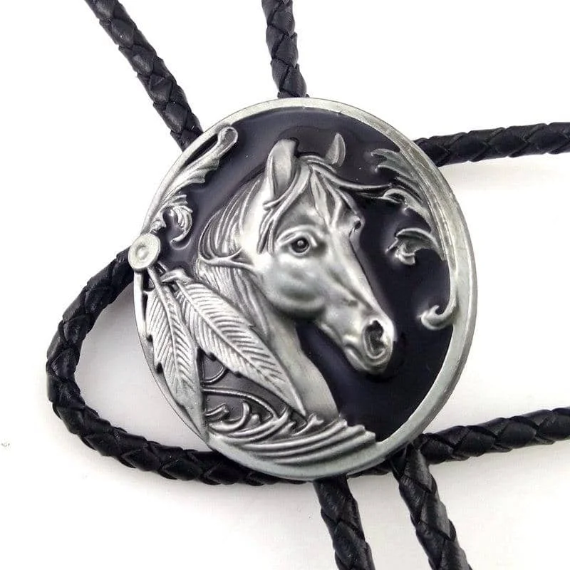 Bolo Tie Argent en cuir