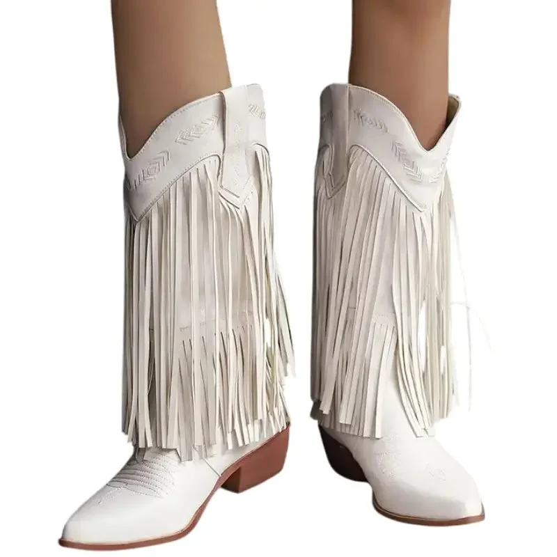 Détails des Bottes Cowboy Blanches