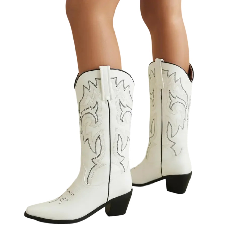 Bottes Country Blanches en plein look