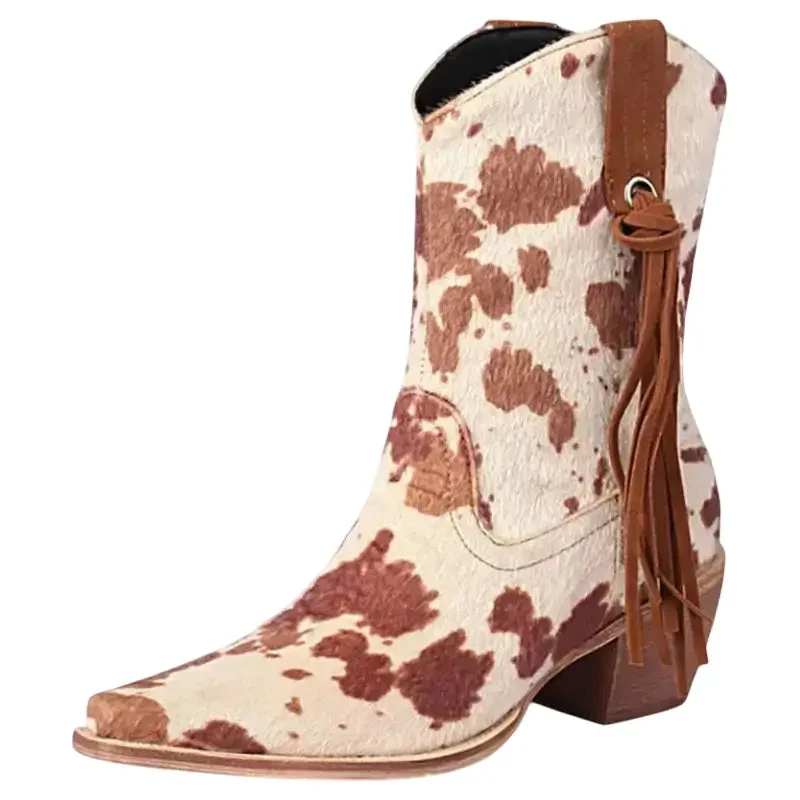 Bottes Cowgirl avec imprimé vache