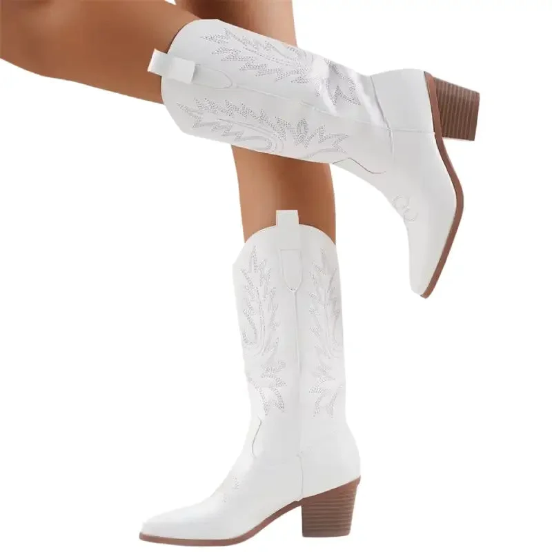 Bottes Western Blanches