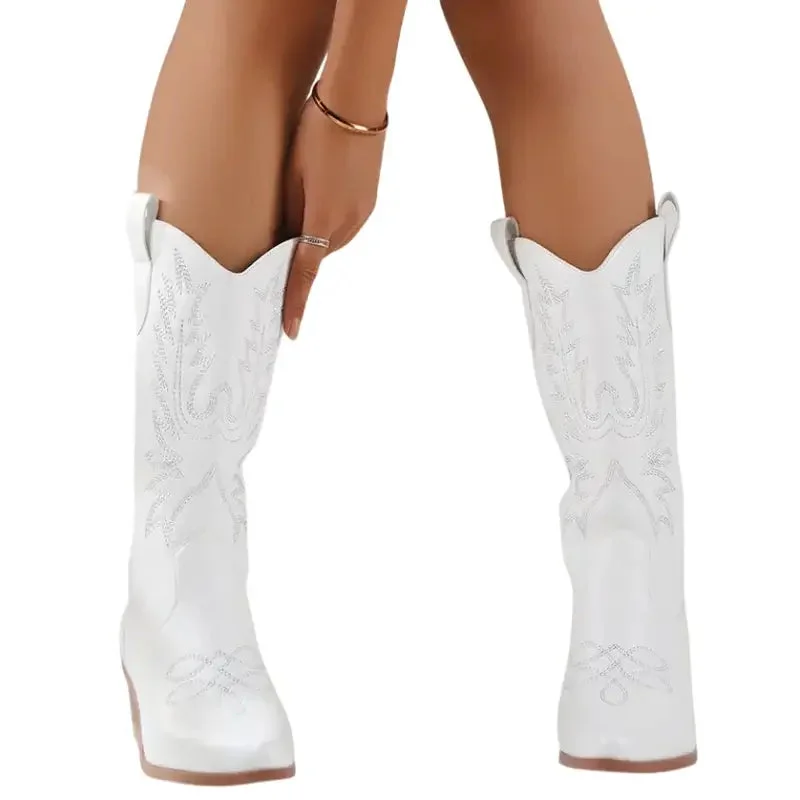 Bottes Western Blanches