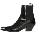 Bottines Style Cowboy Noires