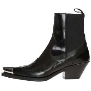 Bottines Style Cowboy Noires