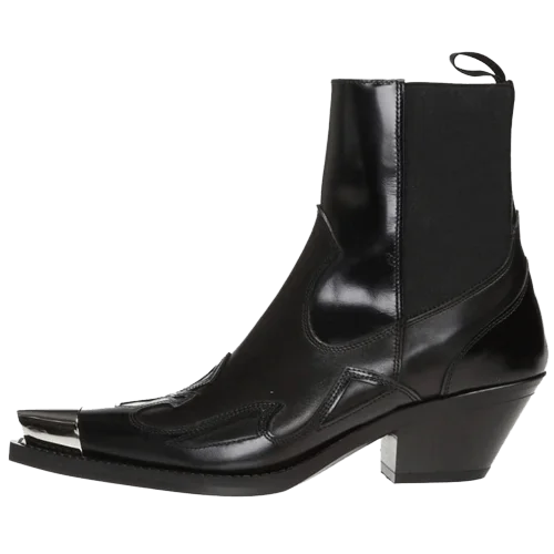 Bottines style cowboy noires
