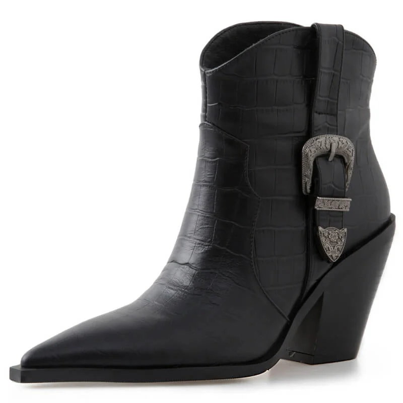 Bottines Western en Cuir pour Femme