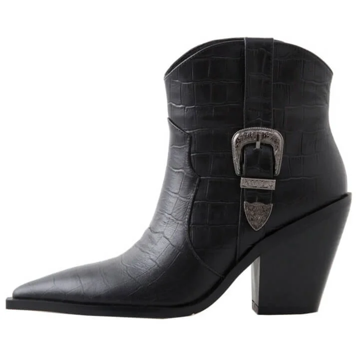 Bottines Western en Cuir pour Femme - Vue de profil
