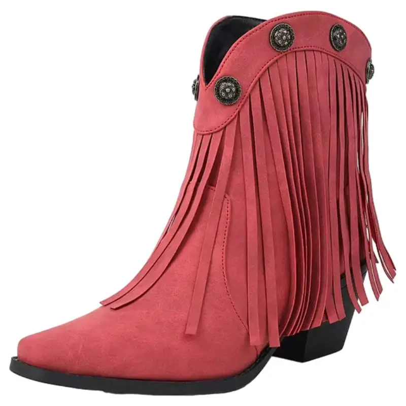 Bottines Western Rouges