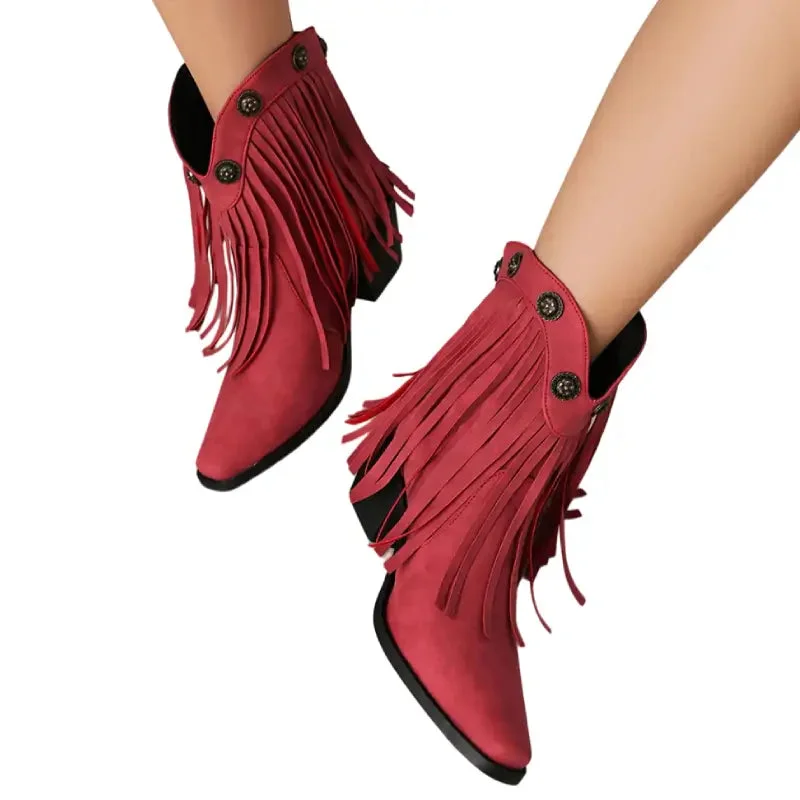 Bottines Western Rouges