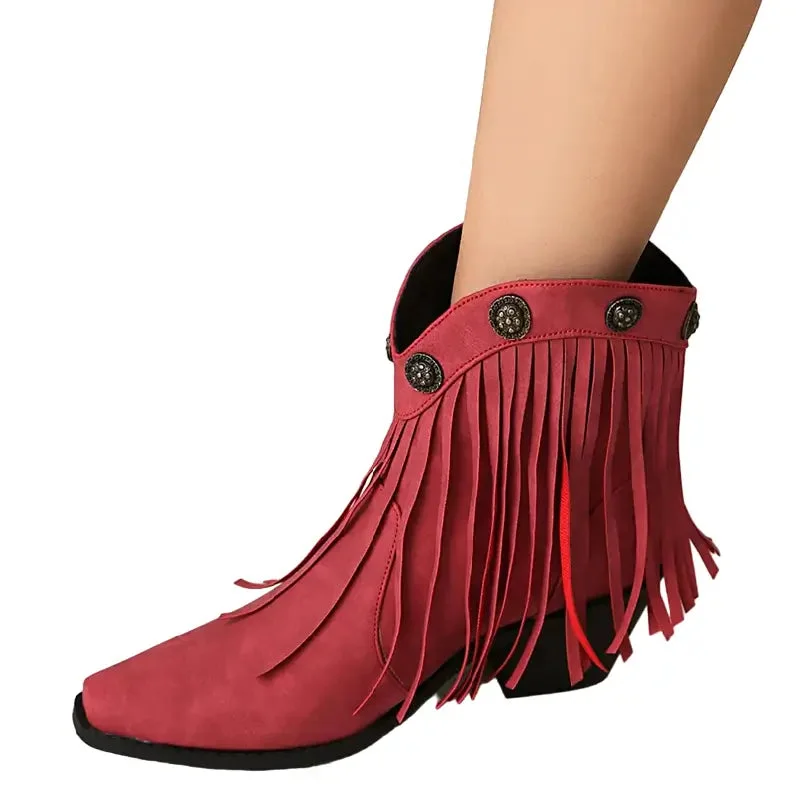 Bottines Western Rouges
