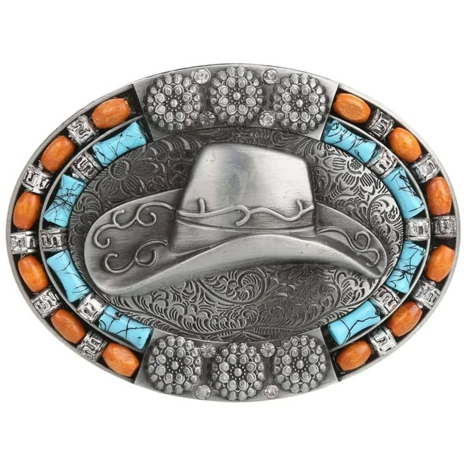 Boucle de ceinture chapeau de cowboy