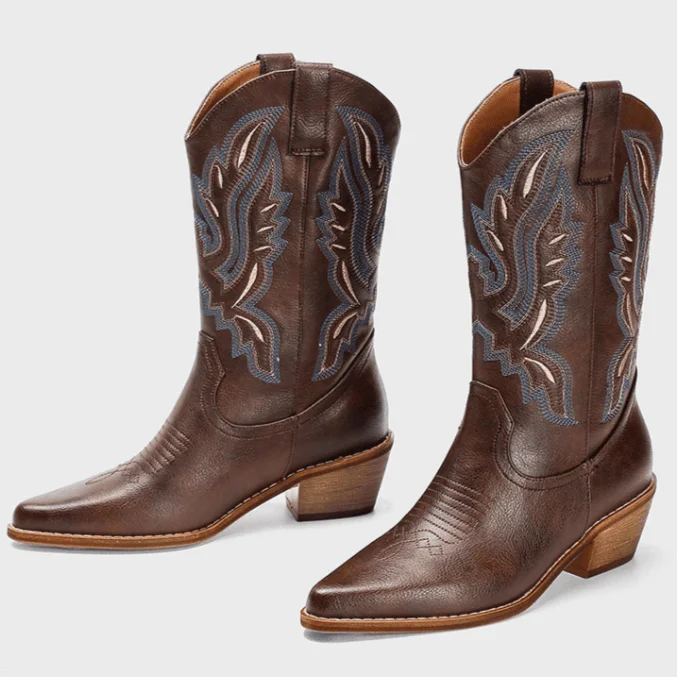 Bottes Cowboy Marron Détails