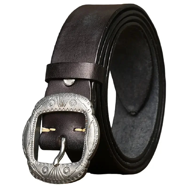 Ceinture Country Vintage en cuir véritable