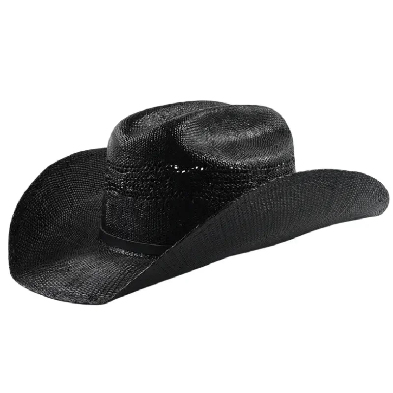Chapeau Country Noir en Paille