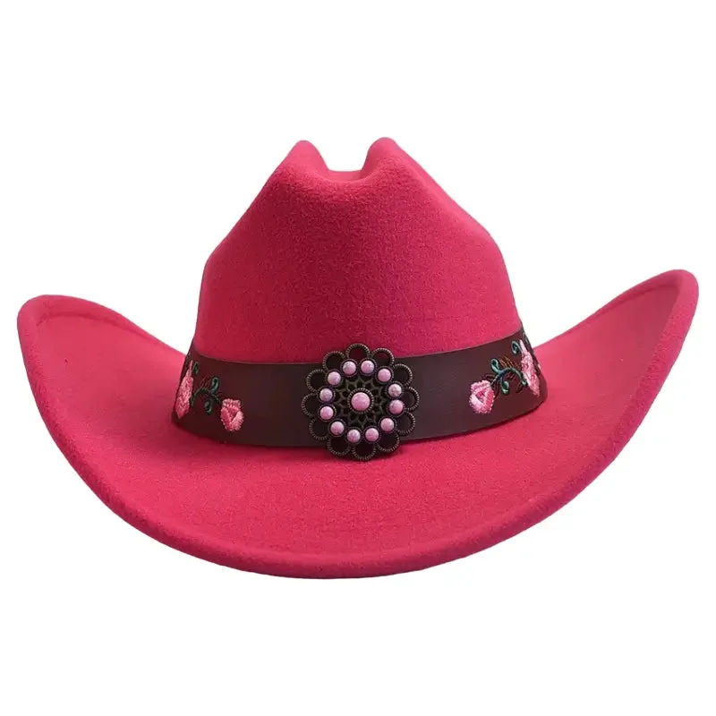 Chapeau de Cowboy Rose en détail