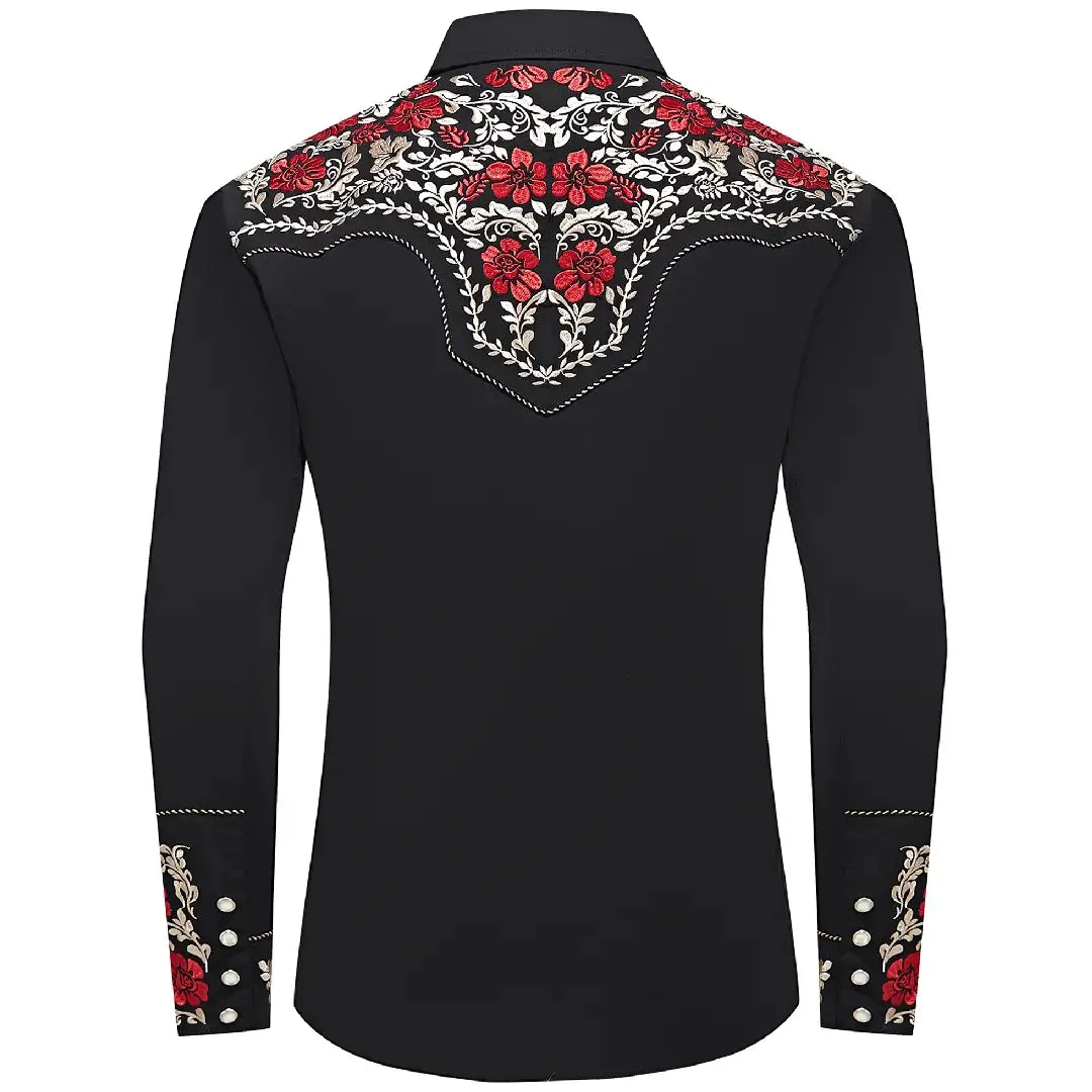 Chemise style cowboy portée